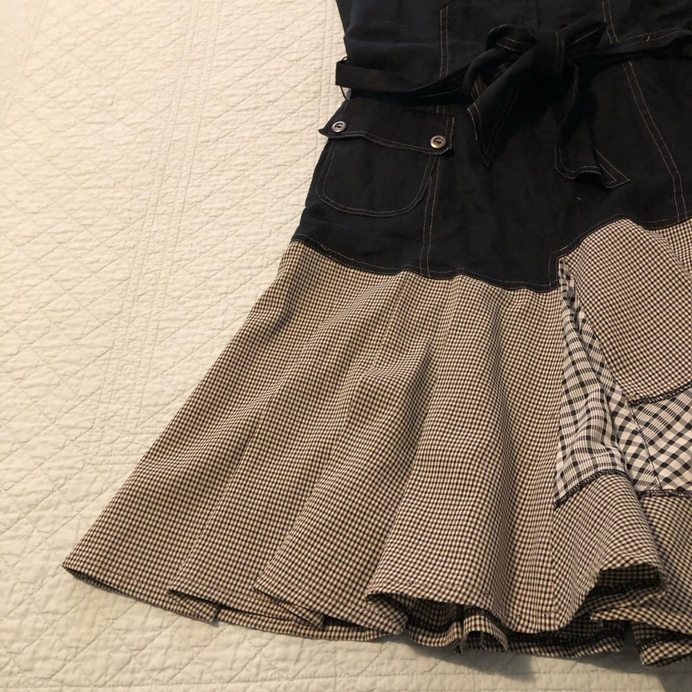 Linea Domani fit and flare black white checked dress. Size 8 - Picture 6 of 9